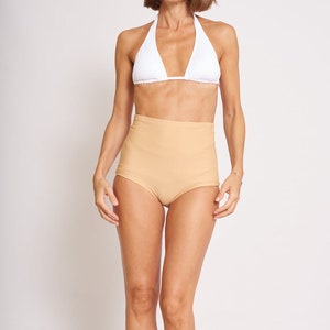 Ostomy High Waist Bikini Bottoms - Beige (Only Bottom)