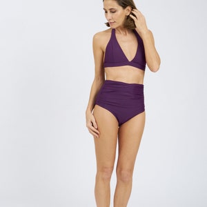 Victoria Hoge Taille Stoma Bikini Set Paars