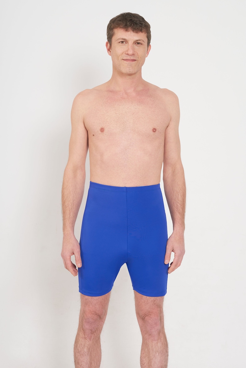 Men's High Waist Ostomy Swimsuit Blue Etsy