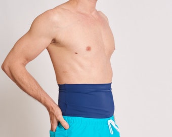 Ostomy Swim Wrap - Navy Blue