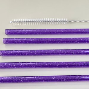 Stanley Cup Accessories Purple Glitter Straw 40oz Stanley Straw