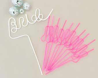 Bride Straw White Bride To be Gift Bachelorette Party Straw Bridal Shower Decoration Party Supply Bachelorette Party Accessories Hen Party