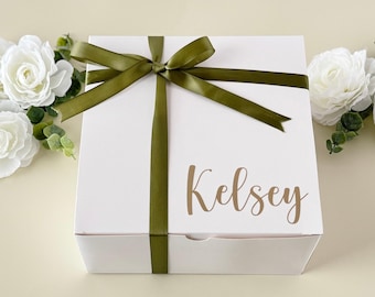 Bridesmaid Proposal Box Empty Gift Box With Name Paper Gift Box Personalized Gift For Bridesmaid Wedding Gift Custom Name Box For Proposal