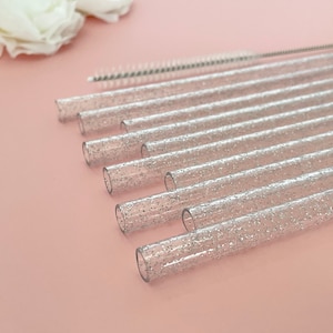 Tumbler Straw Clear Glitter Straw Supply Tumbler Cup Accessories Water Bottle Straw Tumbler Replacement Straw For Stanley Straw Reusable