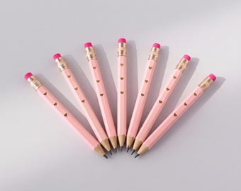Baby Shower Pencil Bulk Party Favor Guest Gift Idea For Gender Reveal Girl Baby Shower Game Pink Mini Pencil Heart Shaped Stationery Gift