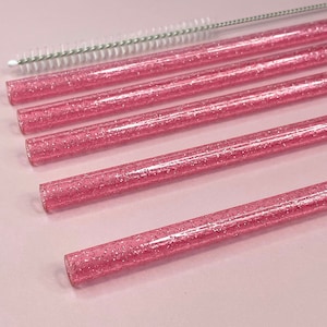 Glitter Stanley Straw 40oz Pink Glitter Tumbler Straw Clear Glitter Straw Tumbler Accessories Reusable Straw For Stanley Bulk Supply