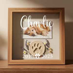Pet Memorial Shadow Box Personalized Pet Memorial Sympathy Gift Dog Cat Memorial Gift Pet Loss Keepsake Frame Bereavement Gift Pet Lover