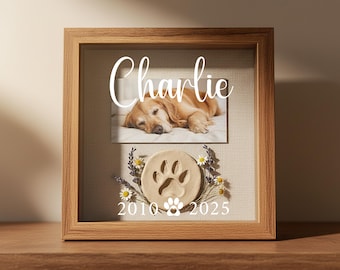 Pet Memorial Shadow Box Personalized Pet Memorial Sympathy Gift Dog Cat Memorial Gift Pet Loss Keepsake Frame Bereavement Gift Pet Lover
