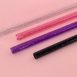 Stanley Straw Set Stanley Cup Accessories Clear Glitter Straw Party Favor Stanley Straw Replacement Stanley Pink Straw Reusable Straw Supply