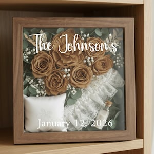 Shadowbox Personalized Keepsake Display Frame With Glass Pressed Flower Frame For Wedding Photo Memory Box Gift For Wife Anniversary Gift