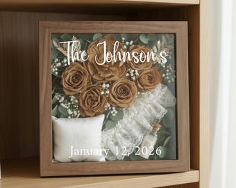 Shadowbox Personalized Keepsake Display Frame With Glass Pressed Flower Frame For Wedding Photo Memory Box Gift For Wife Anniversary Gift