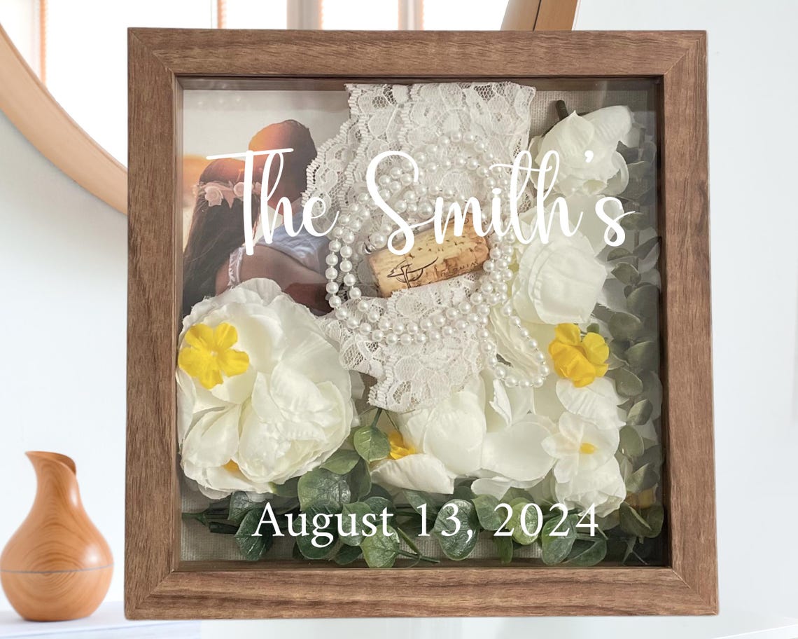 Custom Shadow Box Gift For Newlyweds Keepsake Box