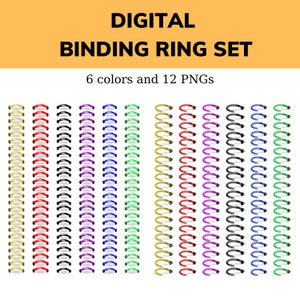 Argolas de fichário digital para planejadores e cadernos digitais | Anéis de caderno espiral digital