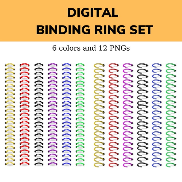 Digital Binder Rings for Planners and Digital Notebooks | Digital Spiral Notebook rings