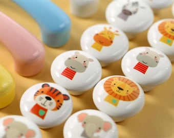 Safari animals drawer knobs, Cute animal ceramics drawer handles,lion nursery knobs cabinet handle knob nursery safari decor wardrobe knob