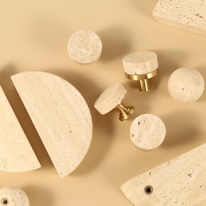 Boho travertijn messing kast dressoir knoppen handgrepen, kunstmarmer ladekast handvat trekt dressoirkast knop handvat kasthardware