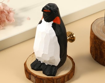 Lovely penguin cabinet knobs Animals wood Nursery Drawer Dresser handle pulls cupboard knob handle Children's cabinet knob handles Kids