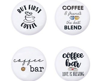 Boutons de tiroir sur le thème du café, poignées décoratives en céramique de café, décor de poignée de commode, boutons de placard d'armoire, boutons pour tiroirs