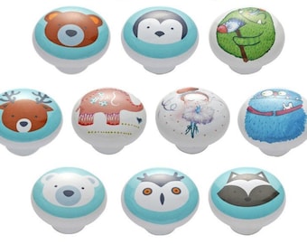 Cute animal drawer knobs, neutral baby nursery room drawer handles, cute bear nursery knobs, nursery decor,cabinet knobs,knobs for drawers