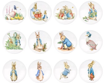 Boutons de tiroir sur le thème du lapin, poignées de tiroir de chambre d'animal safari, décor de boutons de lapin de pépinière, boutons d'armoires, boutons pour tiroirs