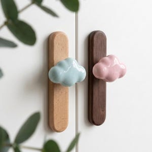 Baby pink stars Cabinet Handles knob Colorful Cloud Moon Nursery Drawer Dresser handle pulls Walnut beech cupboard Wardrobe knob pulls Kids