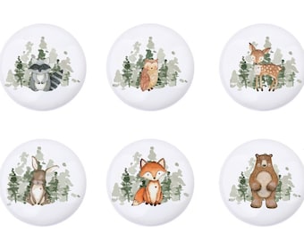 Maniglie per cassetti in ceramica Animali Safari Pomello per maniglie per animali della foresta Maniglia per pomello Avventura Pomelli per animali per la cameretta dei cassetti Pomello per armadio