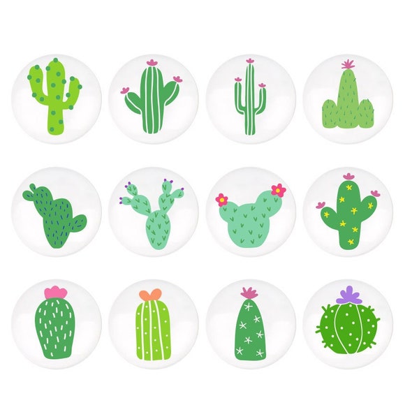 Cactus Theme Ceramic drawer knobs, childrens green plants drawer knobs nursery drawer handles, home decor,cabinet knobs,knobs for drawers