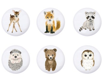 Animaux de safari, céramique, poignées de tiroir, poignée de bouton de chambre d'enfant, boutons animaux pour tiroirs de chambre d'enfant, bouton d'armoire pour enfants, boutons Ikea pour enfants