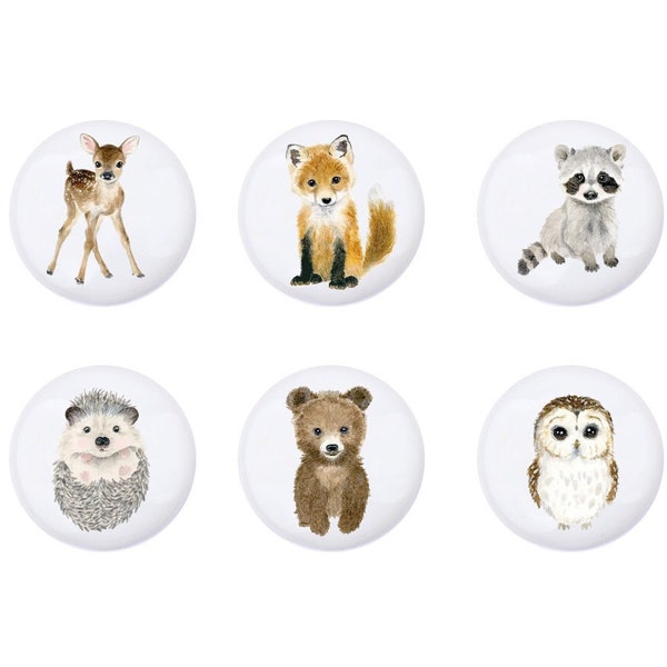 Animaux de safari, céramique, poignées de tiroir, poignée de bouton de chambre d'enfant, boutons animaux pour tiroirs de chambre d'enfant, bouton d'armoire pour enfants, boutons Ikea pour enfants