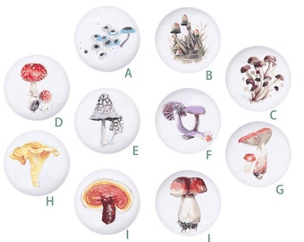 Mushroom drawer knobs, botanical drawer handles, nursery knobs,nursery plant decor,cabinet knobs,knobs for drawers,flower ceramic knobs pull