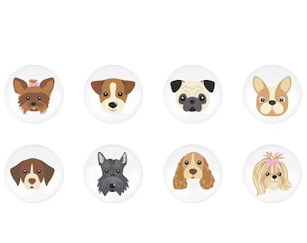 Maniglie per cassetti in ceramica con tema cane, pomelli per cameretta, pomelli Gog per cassetti per cameretta, pomelli per mobili per bambini, pomelli Ikea per bambini
