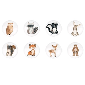 Animaux de safari, céramique, poignées de tiroir, poignée de bouton de chambre d'enfant, boutons animaux pour tiroirs de chambre d'enfant, bouton d'armoire pour enfants, boutons Ikea pour enfants image 1