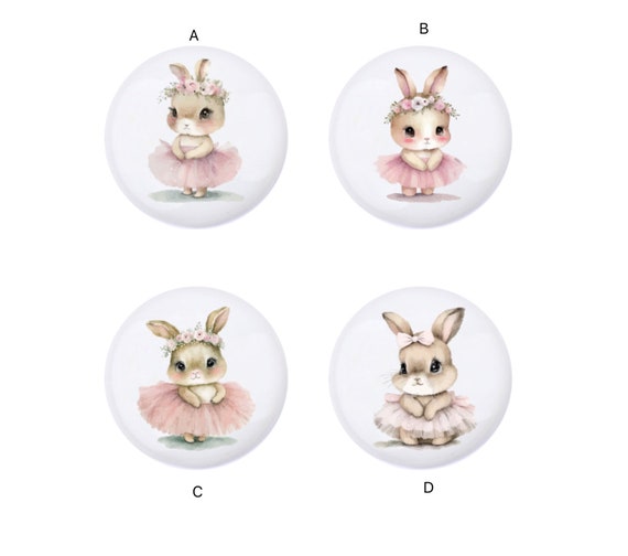 Ballet Rabbit drawer handle knobs, Flowers Rabbit ceramics drawer knob,Bunny nursery cabinet knobs handle,nursery decor,wardrobe handle knob