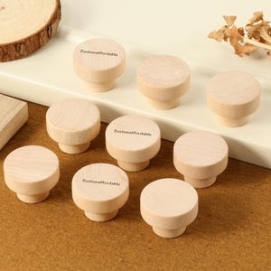 Round wood knobs for drawer, 35mm wood nursery cabinet handle pulls Nursery Dresser Knob Handle Custom engraved Cupboard kitchen knobs pulls