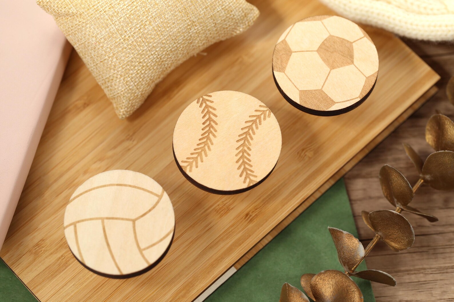 Sports Ball Drawer Knobs Basketball Soccer Wood Nursery Cabinet Handle ...