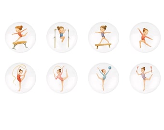 Gymnastics Girl cabinet knobs Sports cute girl ceramic drawer handles Nursery cabinet handle knob Home decor Wardrobe dresser pull knob