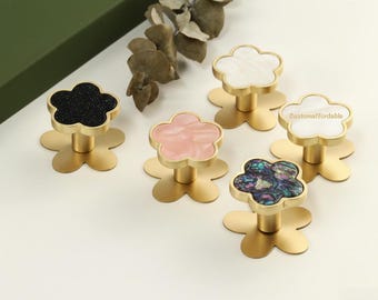 Cherry blossom Drawer handle pulls Nursery pink flowers cabinet Knob Handles, Custom engraved Closet knobs handles Kids room dresser knobs