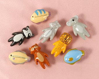 Safaridieren kast handvat knoppen, zeedieren lade dressoir handvat knop Fox dieren knoppen voor kinderkamer aangepaste gegraveerde ladeknoppen