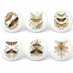 Boutons de placard à tiroirs Foral, poignées de boutons de commode pour chambre d'enfant botaniques vintage, boutons de penderie pour penderie fleurs sauvages, décoration d'intérieur