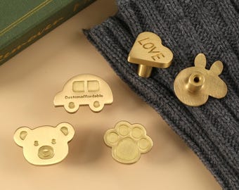 Animal Brass Drawer knobs for kids Room, Brass Cabinet Knobs for Kids, custom engraved Nursery Bear Dresser handles Cartoon Drawer Pull knob
