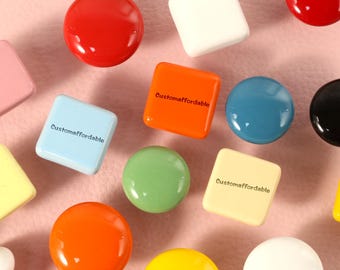 Colorful Candy Series Drawer knobs handle, Round Square Ceramics Cabinet knobs handle, custom engraved Nursery room dresser drawer knob pull