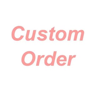 May include: The text Custom Order is displayed in a bold, sans-serif font. The letters are a soft, light pink colour and are positioned centrally against a plain, solid white background, creating a clear and legible graphic presentation.