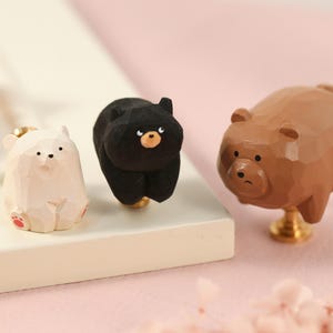Lovely Bear cabinet knobs Animals wood Nursery Drawer handle pulls Panda cupboard knob handle Children&#39;s cabinet knob Kids Pet Lover Gift