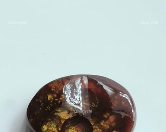 Real 17.80 Cts Checkered Cut Fire Agate Gemstone/ Agate/ Agate Fancy Faceted/ Brown Loose Gemstone 20x17mm