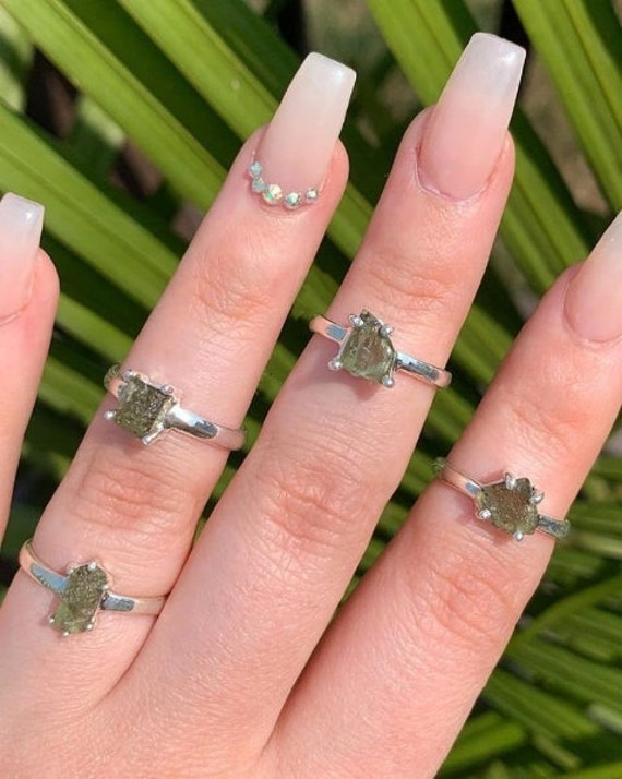 Small moldavite sale ring