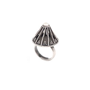 Handmade 925 Silver Tribal Dome Ring – Boho Ethnic Adjustable Statement Jewelry Woman Jewellery