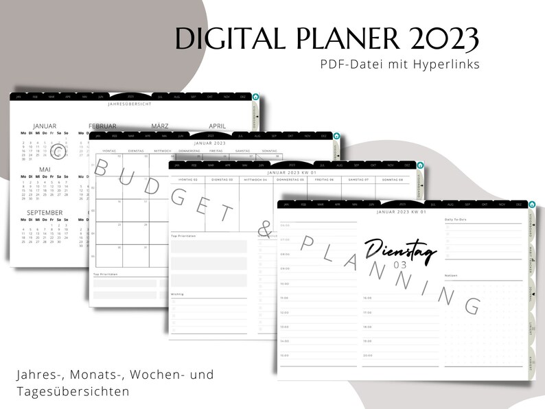 Digitalplaner 2023 digitaler Kalender für Tablets z. B. - Etsy.de