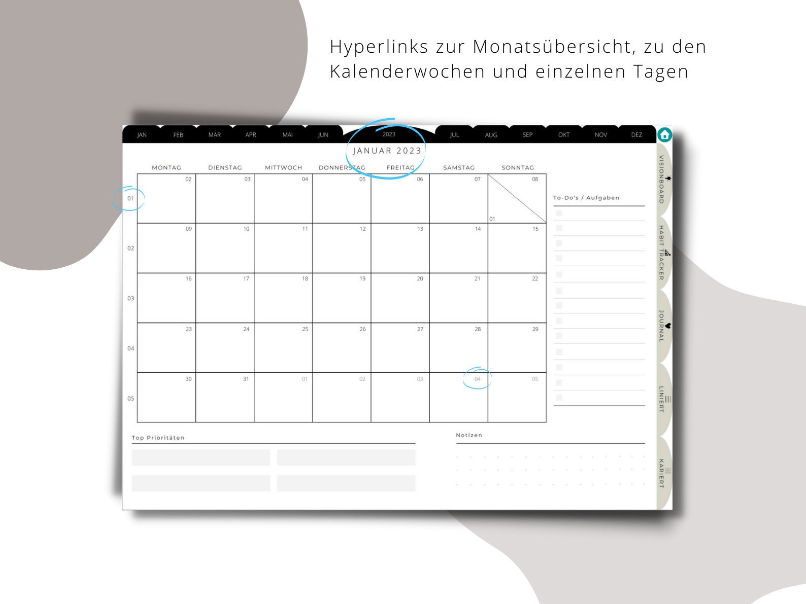 Digitalplaner 2023 digitaler Kalender für Tablets z. B. - Etsy.de