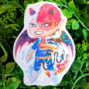 Autocollants Todoroki Chibi Demon Premium - My Hero Academia MHA Todoroki Shoto - par Colchetos
