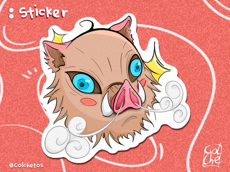Inosuke Hashibira Sticker - Demon Slayer Kimetsu No Yaiba - by ...